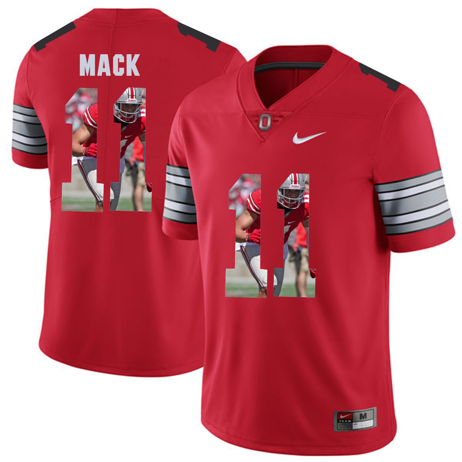 Men Ohio State #11 Mack Red Fashion Edition Customized NCAA Jerseys
